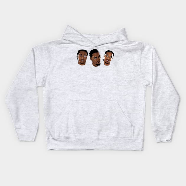 Migos Rappers Quavo Takeoff Offset Kids Hoodie by Footie Prints